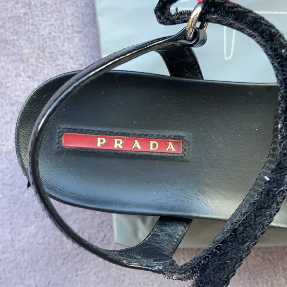 Authentic Prada Black Ankle Sandals Platform Shoes - image 3